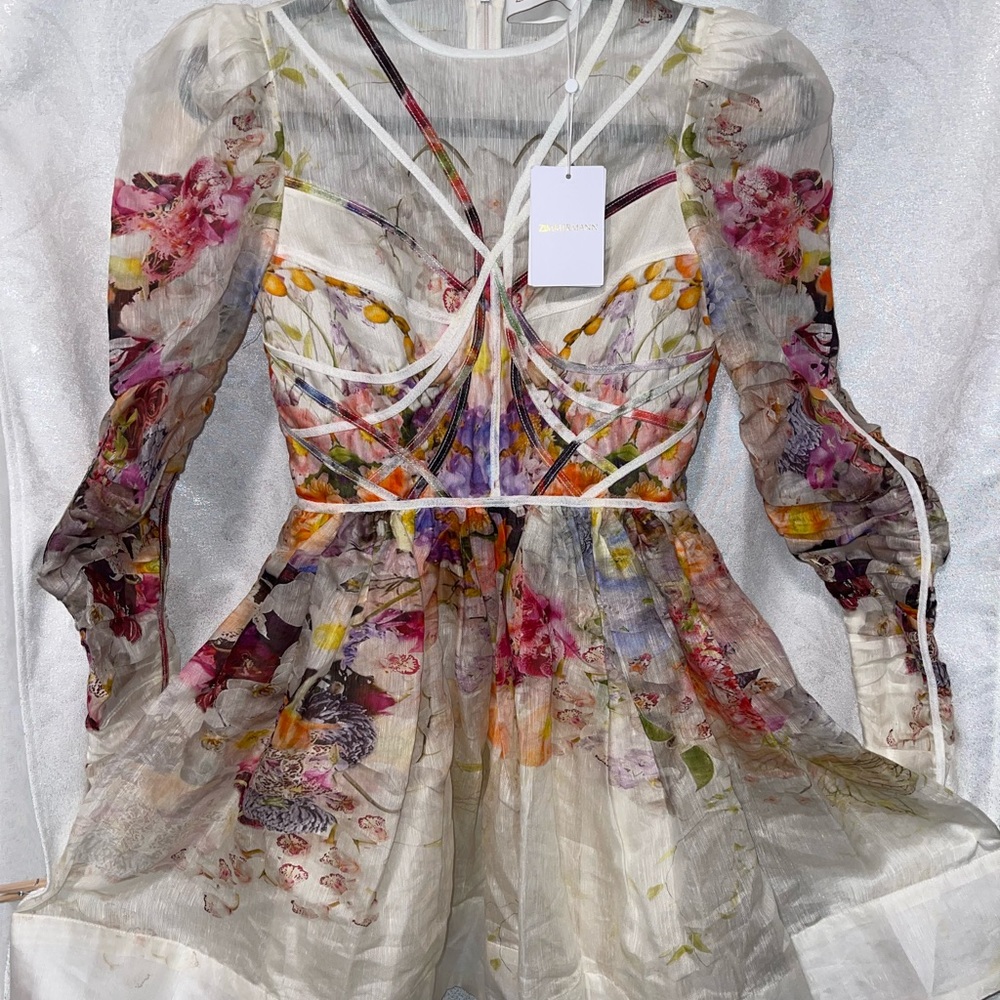 NEW w/ Tags ZIMMERMANN Prima Panelled Mini Floral Dress